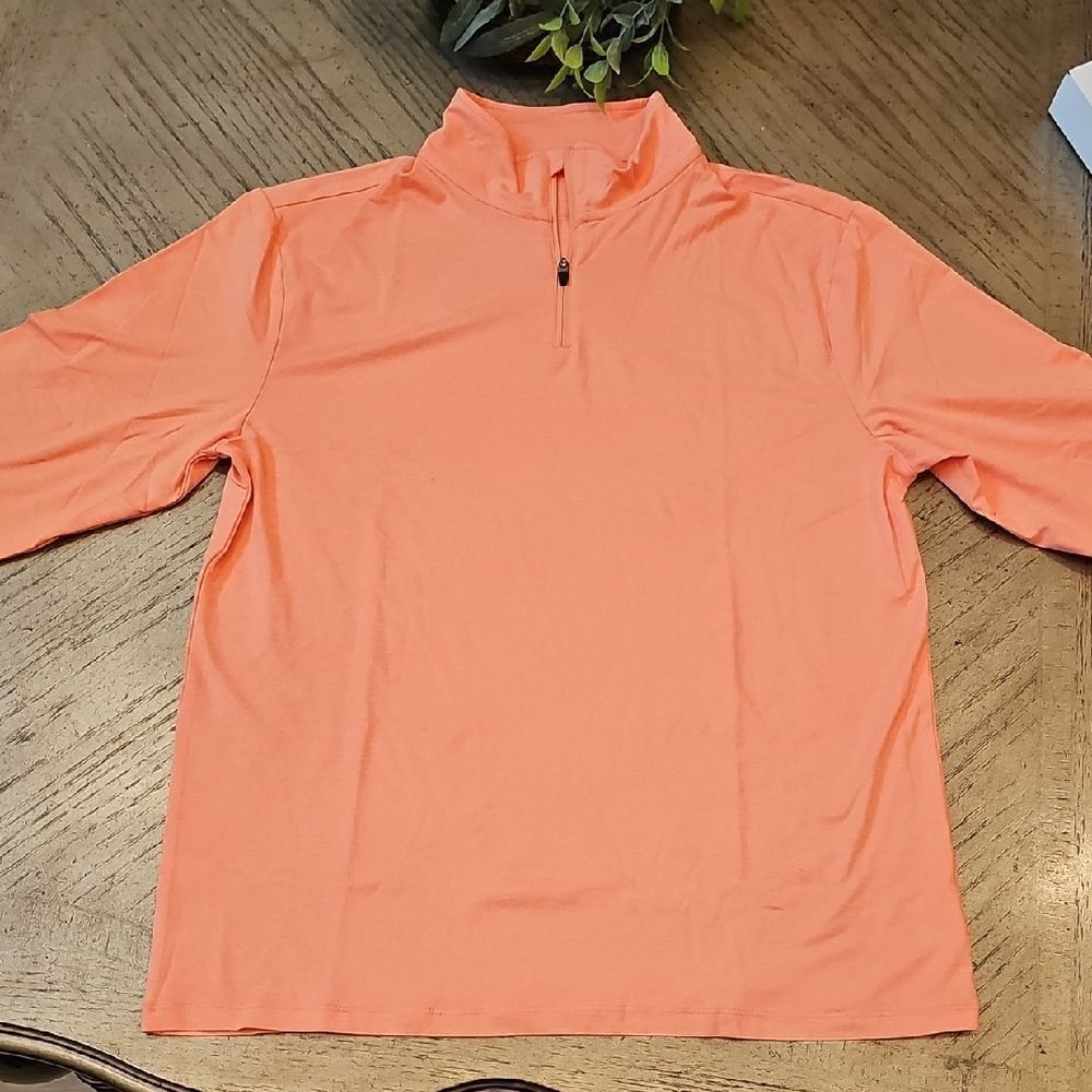 Orange Quarter-Zip Pullover quick Dry Moisture Wicking Size XL NWOT